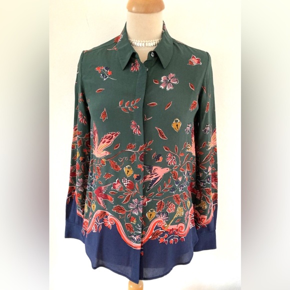 Boden Womans Button Down Silk Blouse - Picture 2 of 11